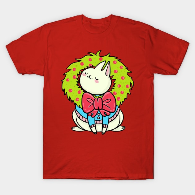 Christmas Bunny T-Shirt by AndySaljim